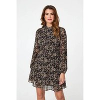 Izabel London Abstract Semi Sheer Short Skater Dress women's Dress in Black