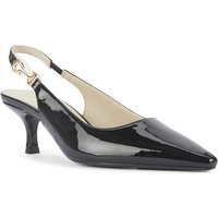 Truffle Collection Pointed Toe Slingback Patent Heeled Pumps women's Court Shoes in Black