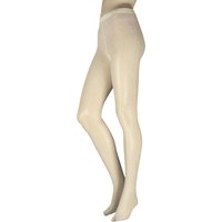 Women's Pair Falke Shell Fragments Printed Sheer Tights Off White