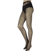 Women's Pair Falke Shell Fragments Printed Sheer Tights Black