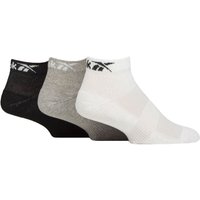 Mens and Women's Pair Reebok Essentials Cotton Ankle Socks with Arch Support and Mesh Top White Grey Black .-