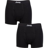 Mens Pack Jeep Cotton Plain Fitted Key Hole Trunk Boxer Shorts Black Black