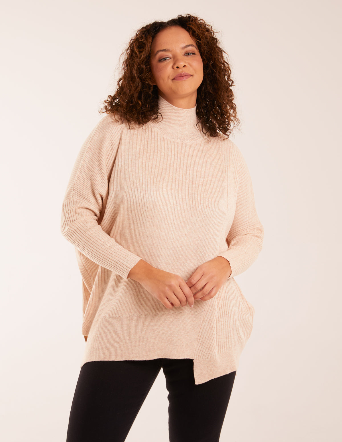 Asymmetric Hem Detail Jumper - ONE STONE