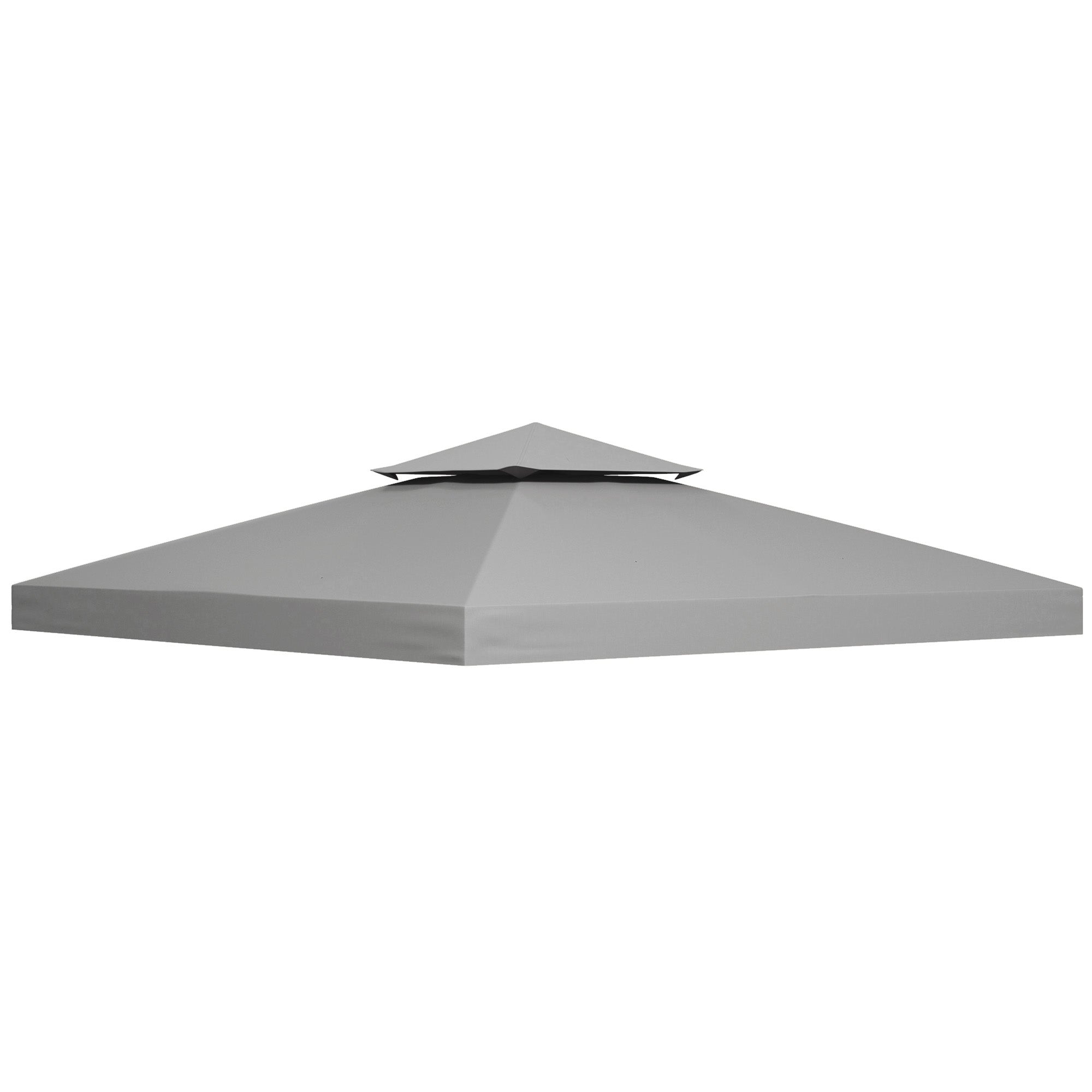MCL m Gazebo Top Cover Double Tier Canopy Replacement Pavilion Roof Light Grey