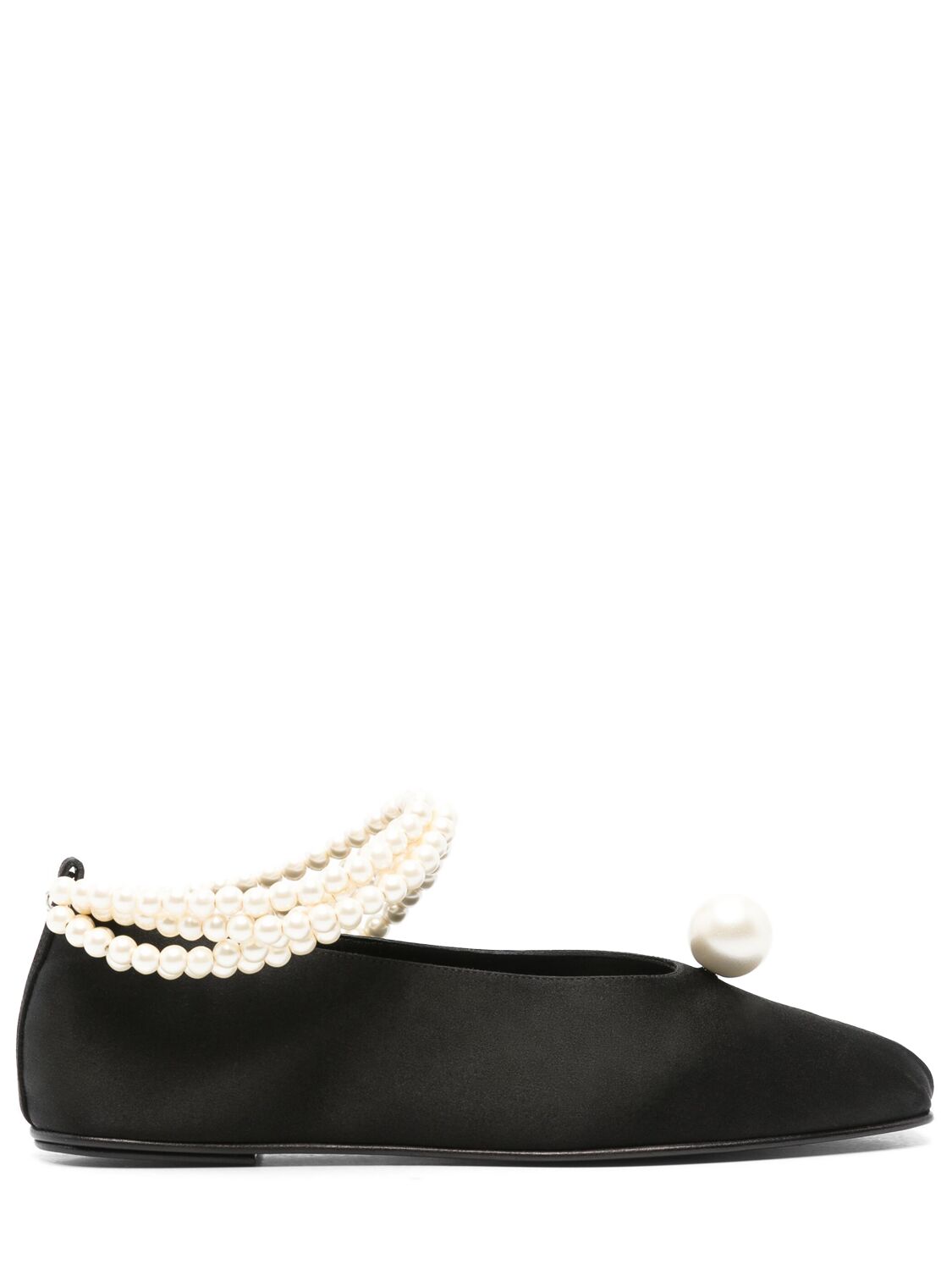 10mm Embellished Satin Ballet Flats