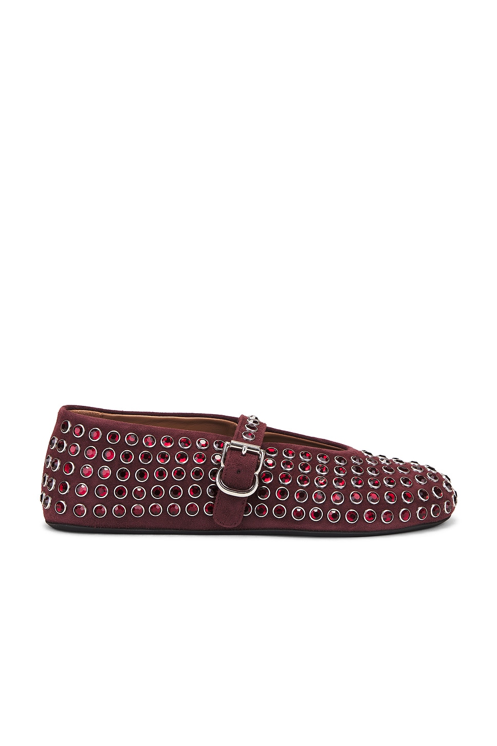 ALAÏA Ballet Flat in Rouge Grenat - Red. Size 37 (also in 37.5, 38, 38.5, 39, 39.5, 41).