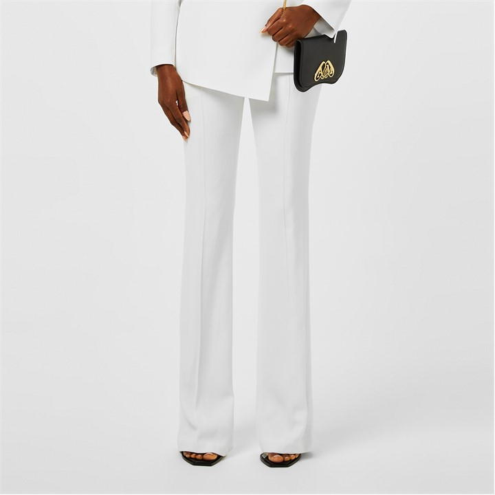 ALEXANDER MCQUEEN Crepe Bootcut Trousers - White