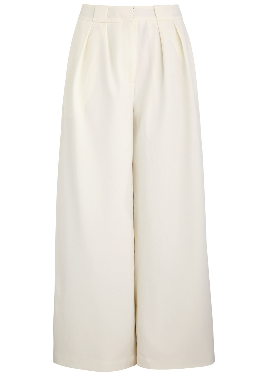 Aexae Wide-leg Wool Trousers - White - M (UK12 / M)
