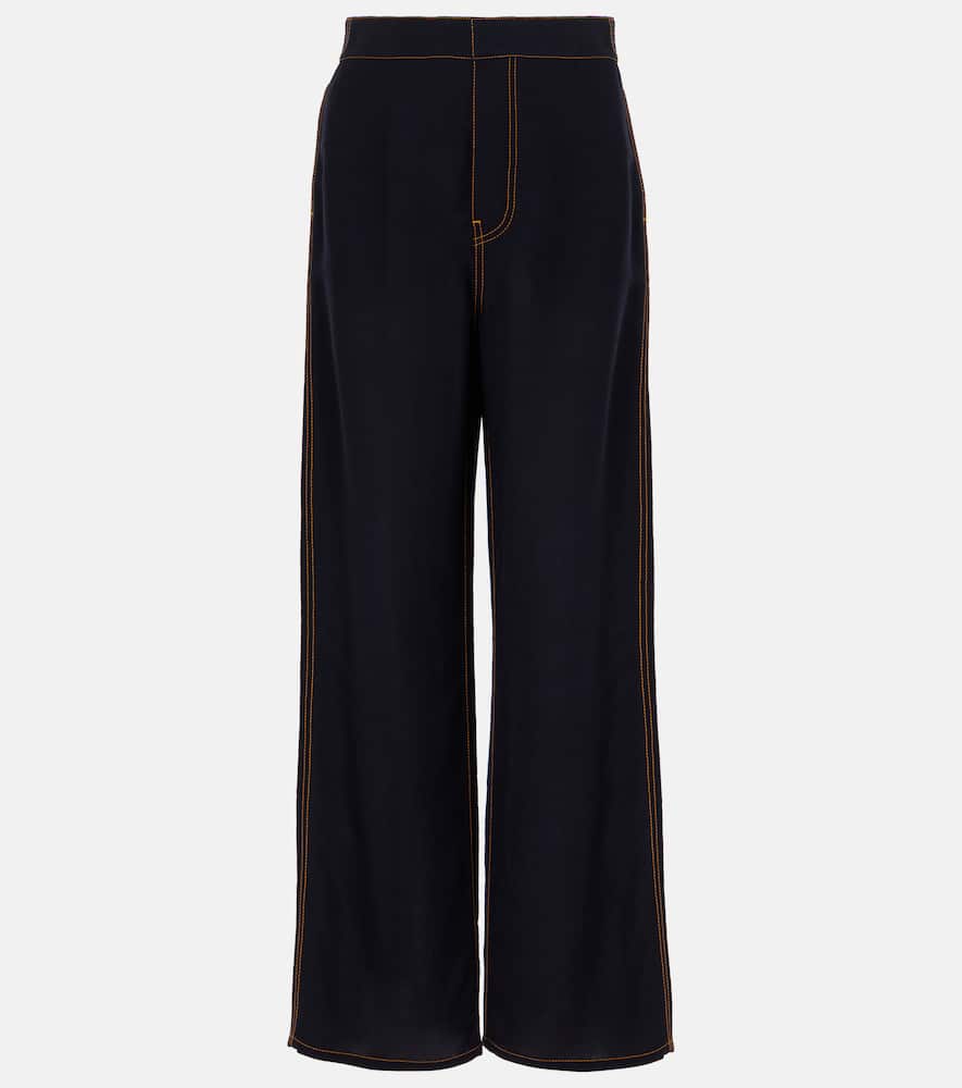 Alaïa Tailored wool-blend georgette wide-leg pants