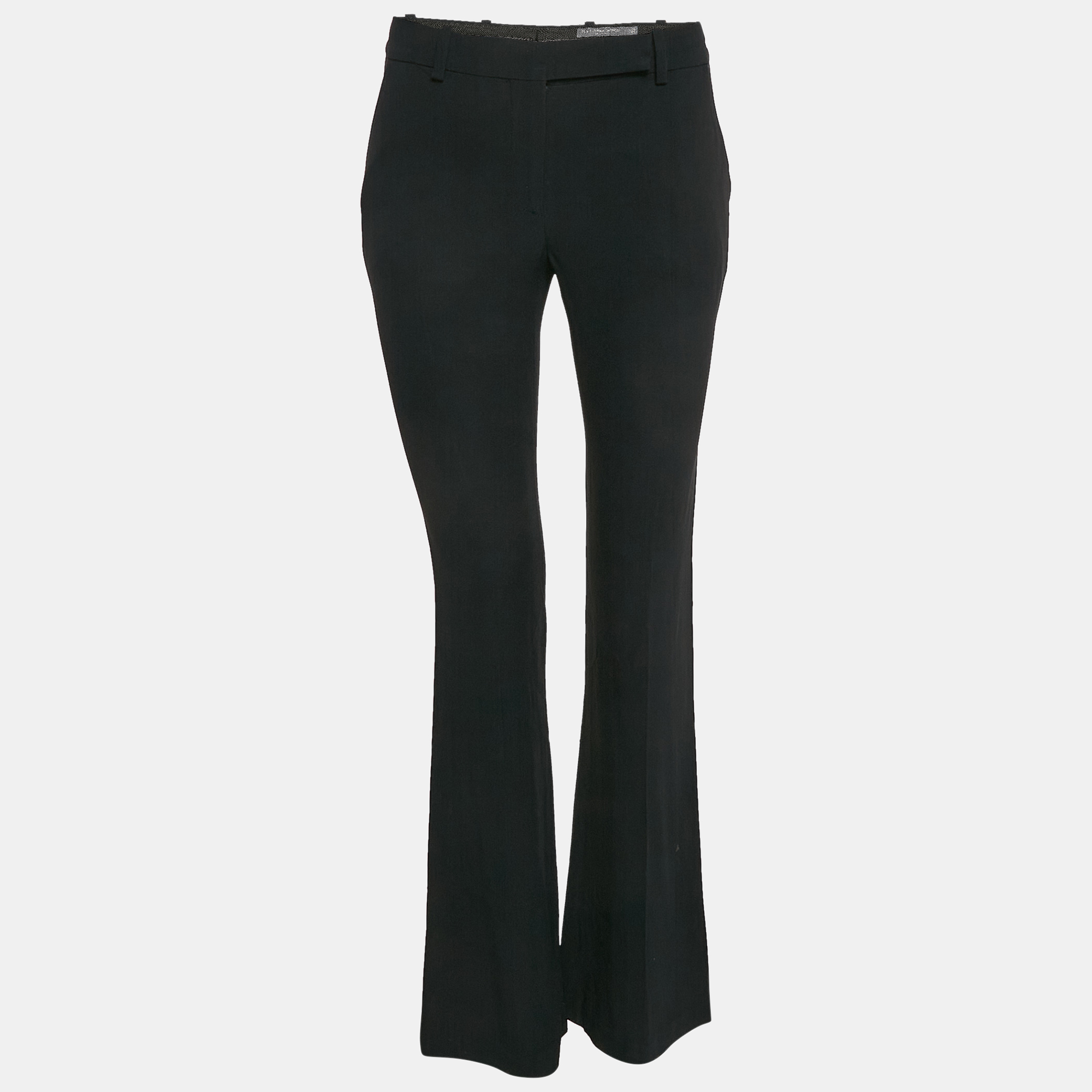 Alexander McQueen Black Crepe Narrow Bootcut Trousers S