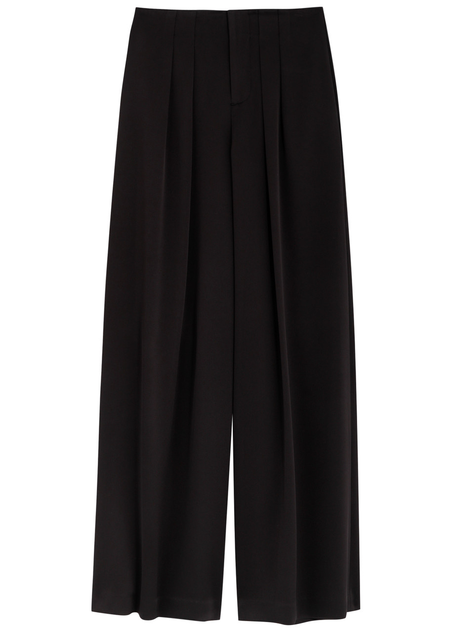 Alice + Olivia Eloise Wide-leg Satin Trousers - Black - 8 (UK12 / M)