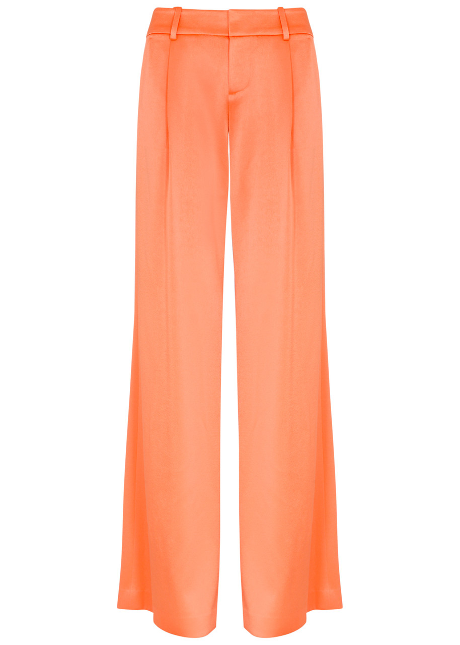 Alice + Olivia Eric Wide-leg Satin Trousers - Coral - 4 (UK8 / S)