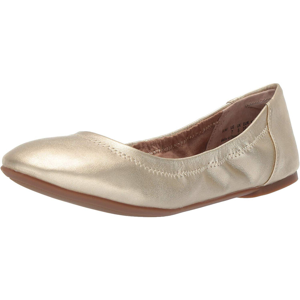 Amazon Essentials Women's Belice Ballet Flat Gold 7 Wide