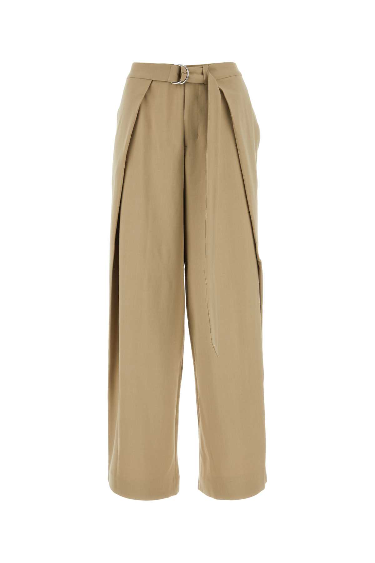 Ami Alexandre Mattiussi Beige Viscose Blend Wide-leg Pant