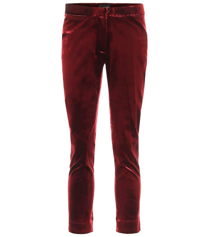 Ann Demeulemeester High-rise skinny cropped velvet pants