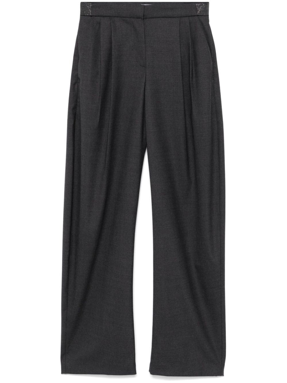 BRUNELLO CUCINELLI- Wool Wide-leg Trousers