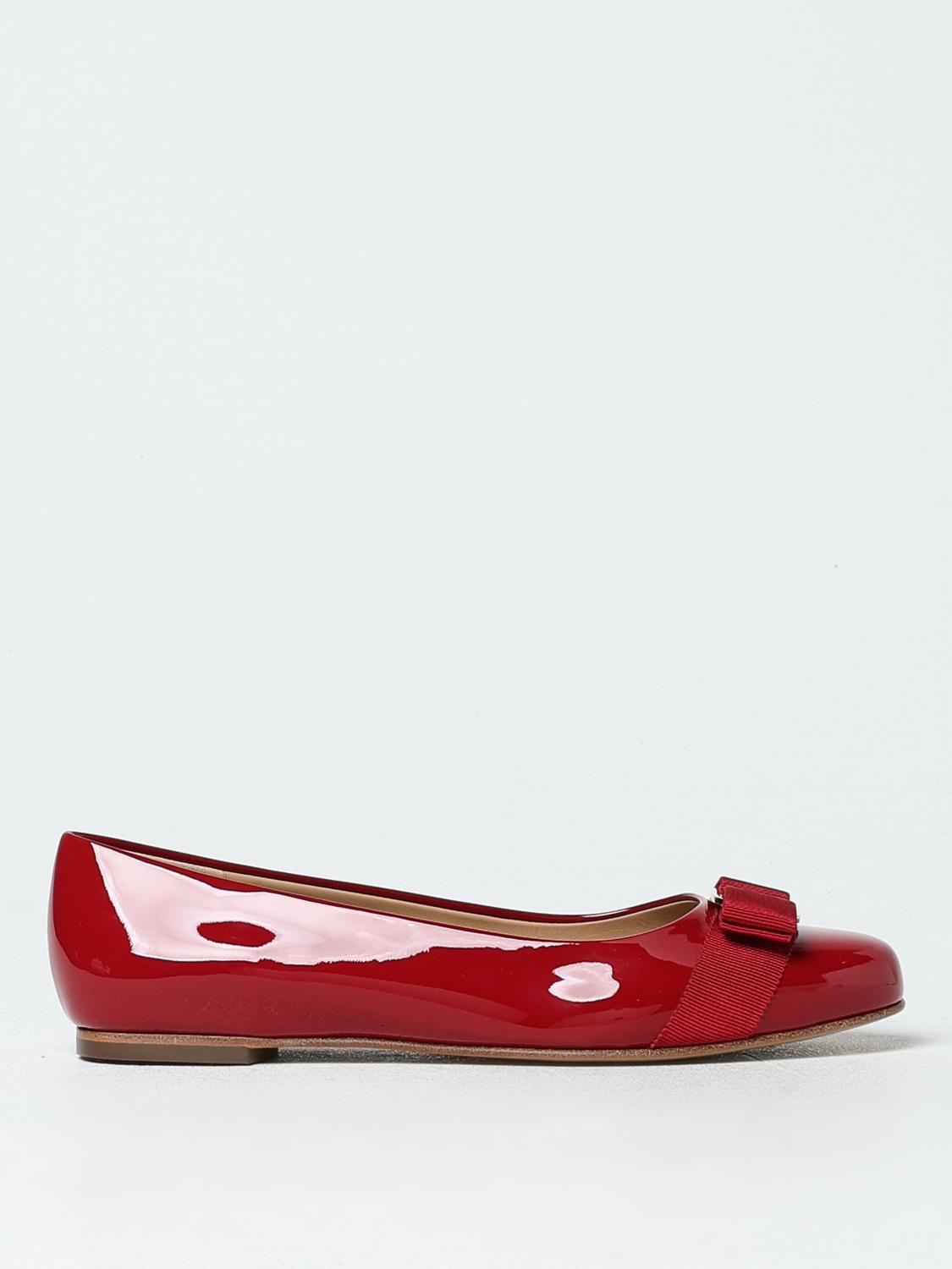 Ballet Flats FERRAGAMO Woman color Red