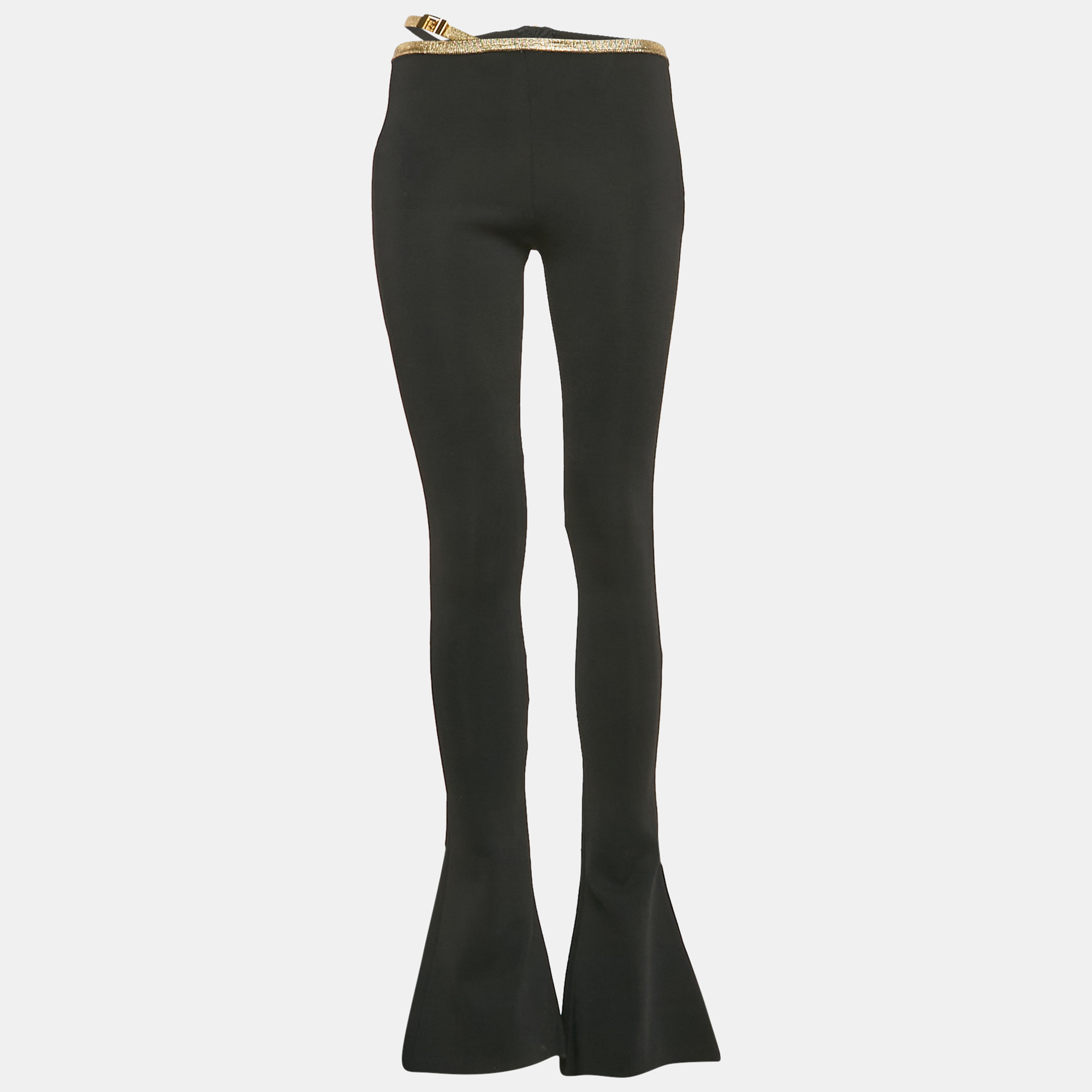 Balmain Black Jersey Wide-Leg Pants S