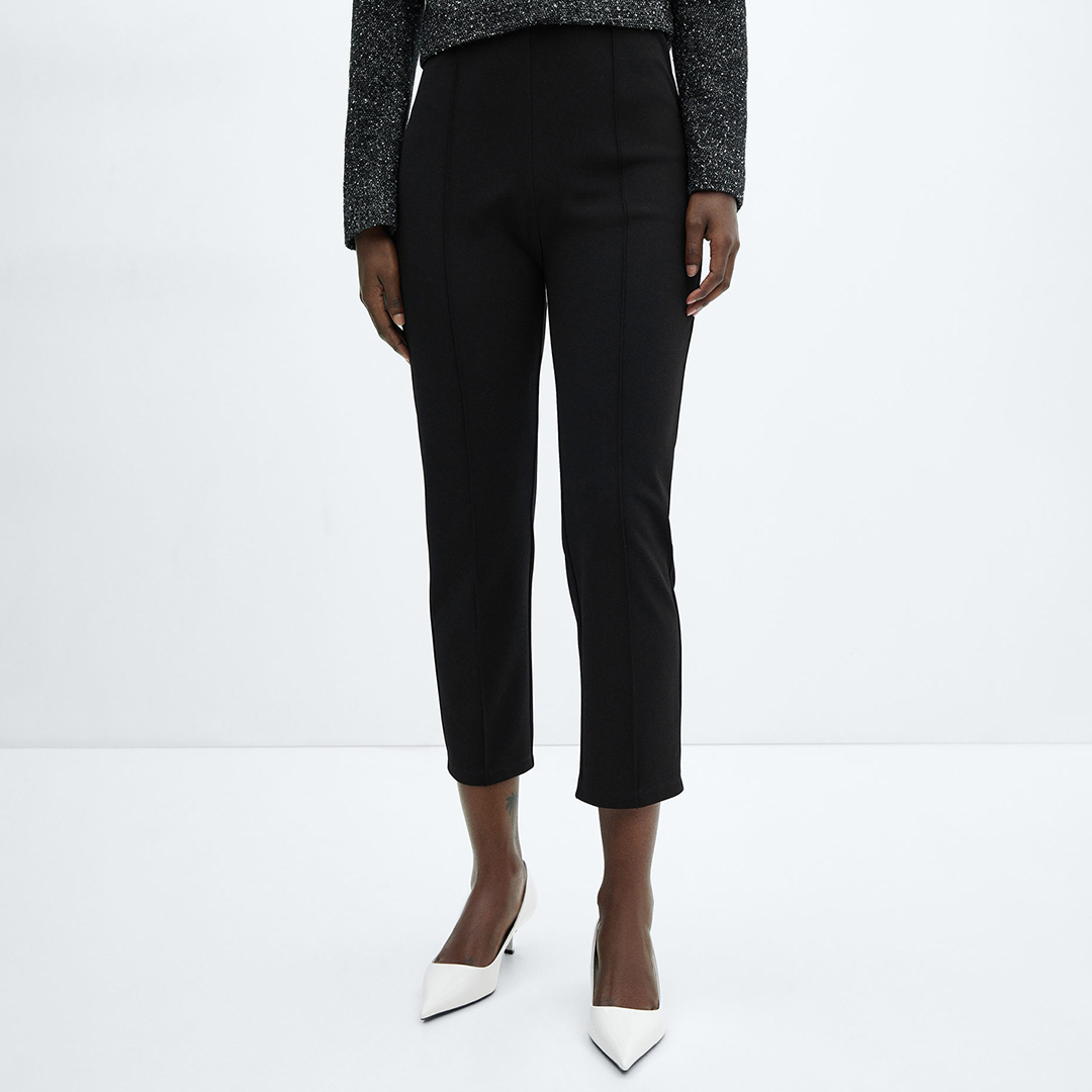 Black High-Waist Skinny Trousers