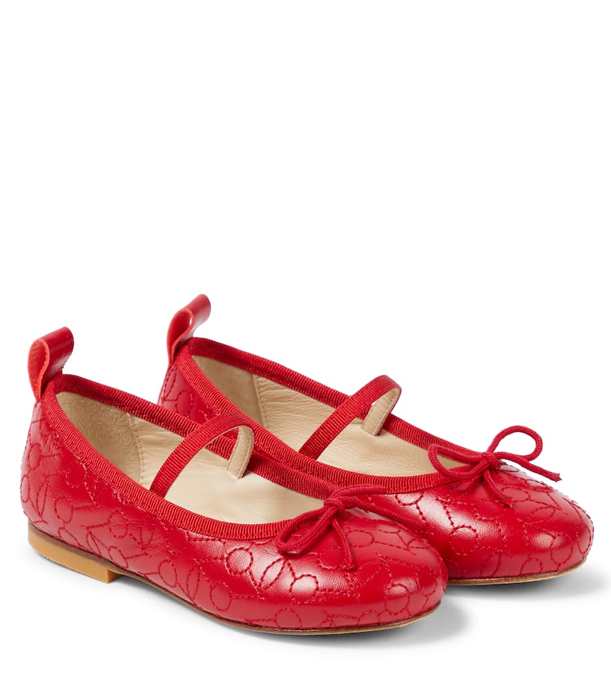 Bonpoint Embroidered leather ballet flats