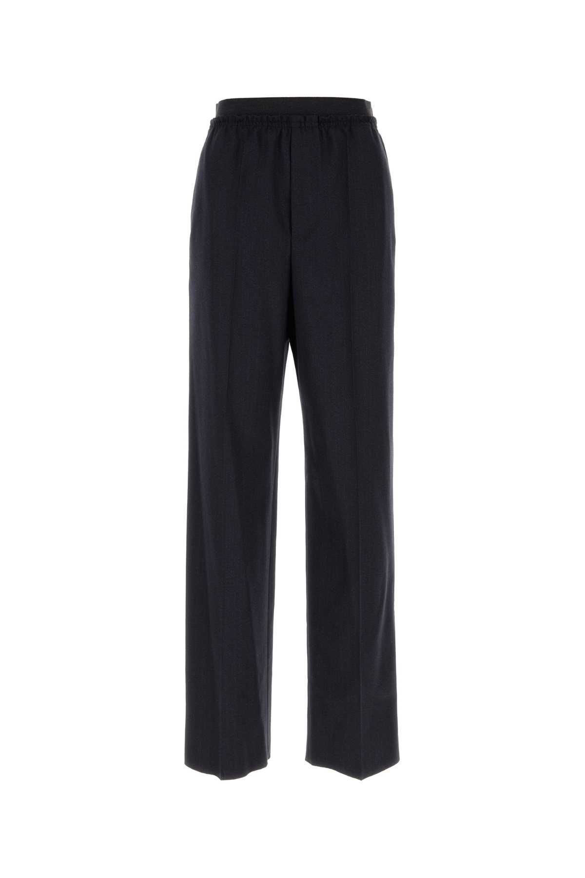 Bottega Veneta Midnight Blue Wool Wide-leg Pant
