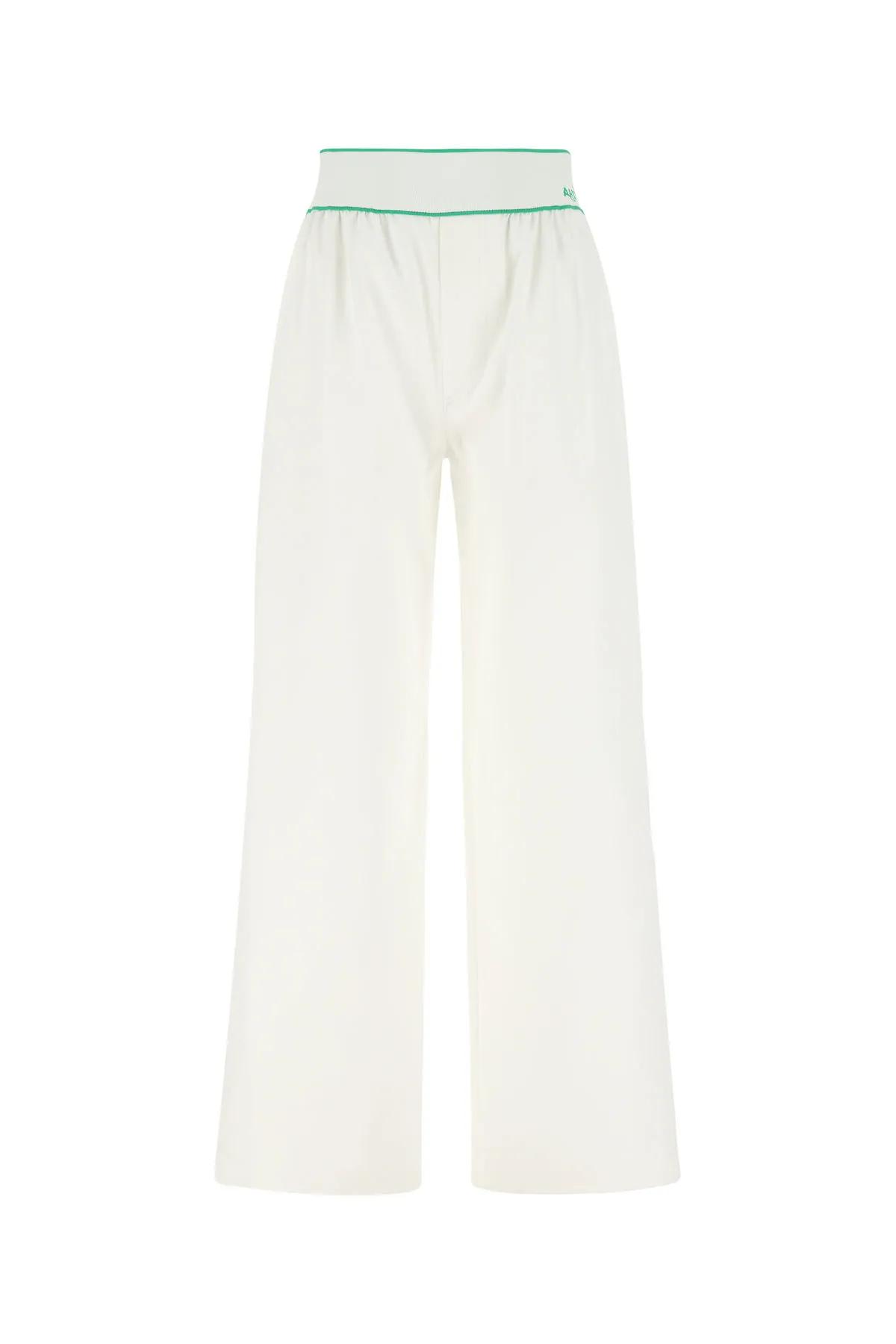 Bottega Veneta White Cotton Wide-leg Pant