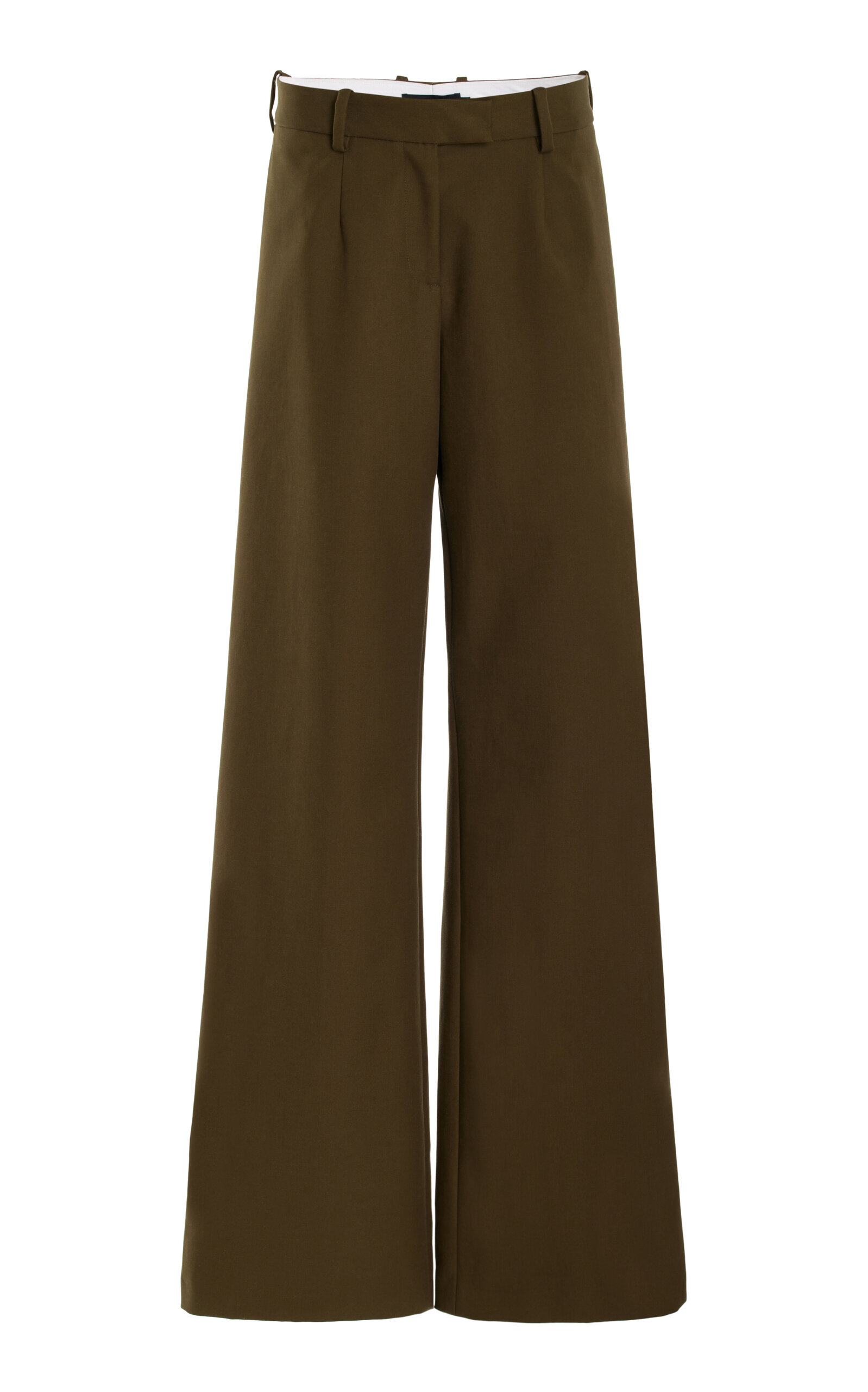 Brandon Maxwell - The Tenley Cotton Gabardine Wide-Leg Pants - Green - US 6 - Moda Operandi