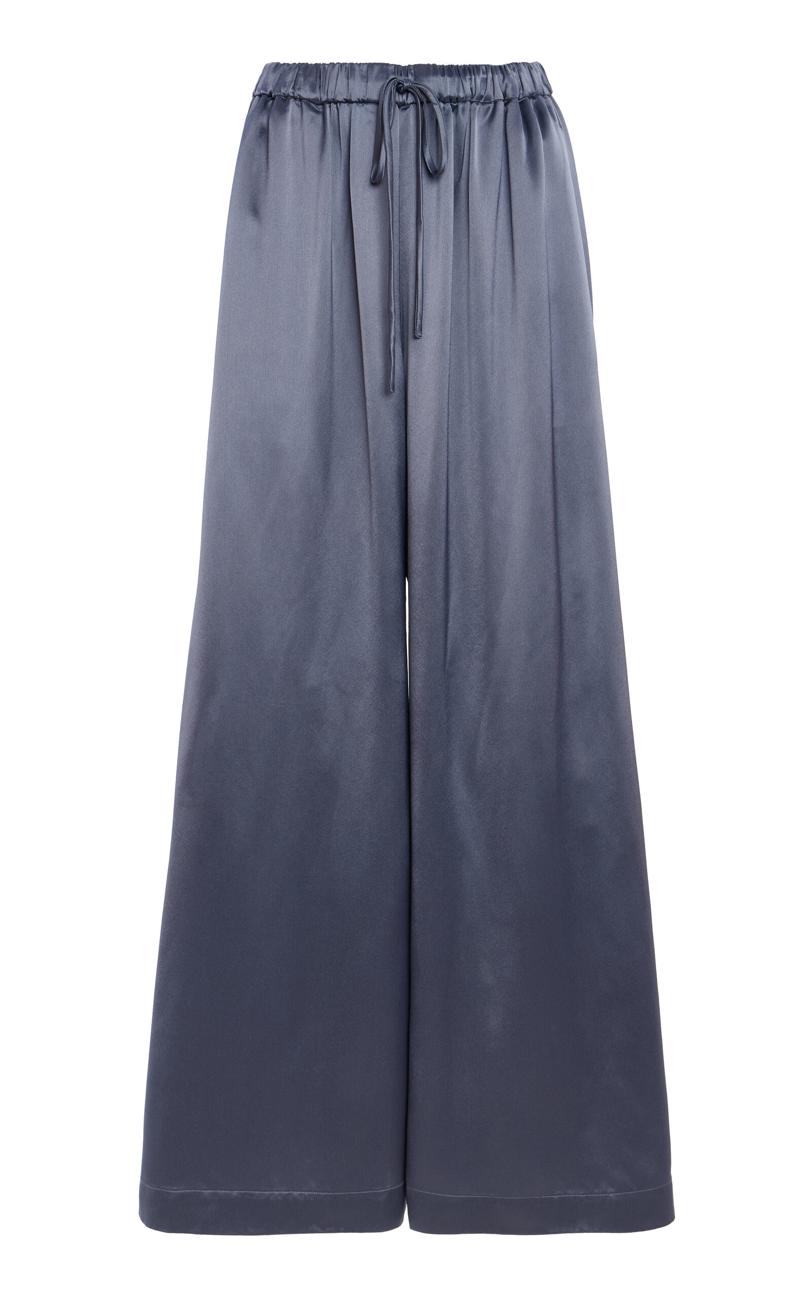 By Malene Birger - Clorella Satin Wide-Leg Pants - Blue - EU 36 - Moda Operandi