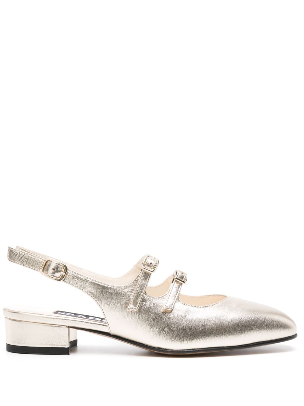 CAREL PARIS- Peche Metallic Leather Slingback Ballet Flats