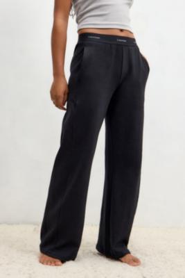 Calvin Klein Black Wide-Leg Pants - Black S at Urban Outfitters