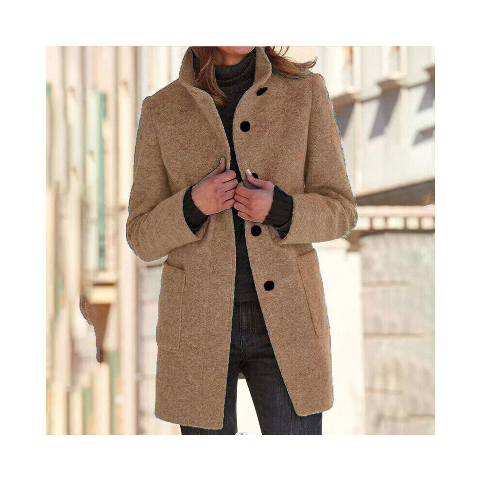 (Camel, UK Size 14=Tag Size L) Womens Belted Duster Jacket Ladies Waterfall Italian Trench Drape Long Coat UK