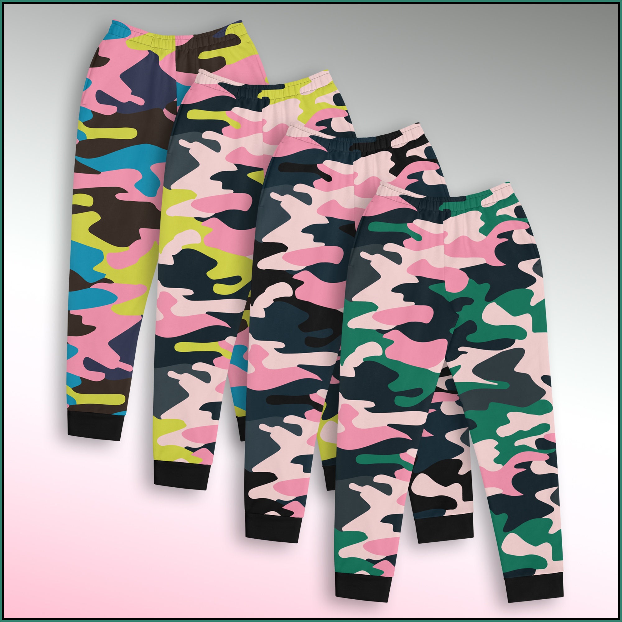 Camo - Womens Joggers | Camouflage Pattern Activewear Streetwear Jogging Pants Gym Clothes Workout Attire Yoga Outfit