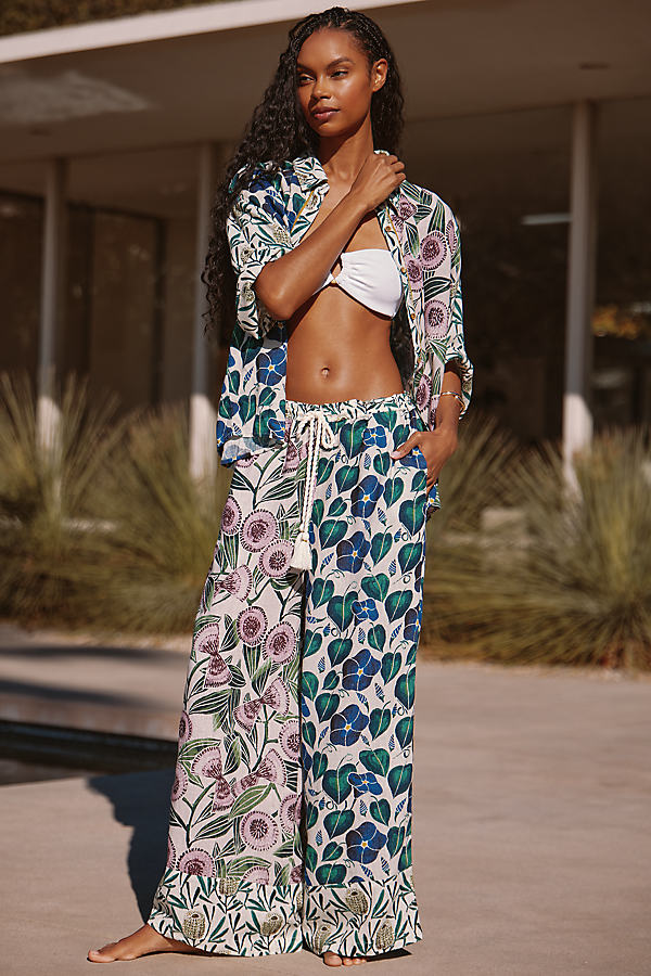 Celandine Relaxed Wide-Leg Linen Trousers