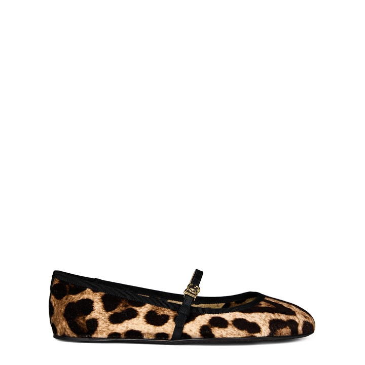 DOLCE AND GABBANA Leopard Ballet Flats - Brown