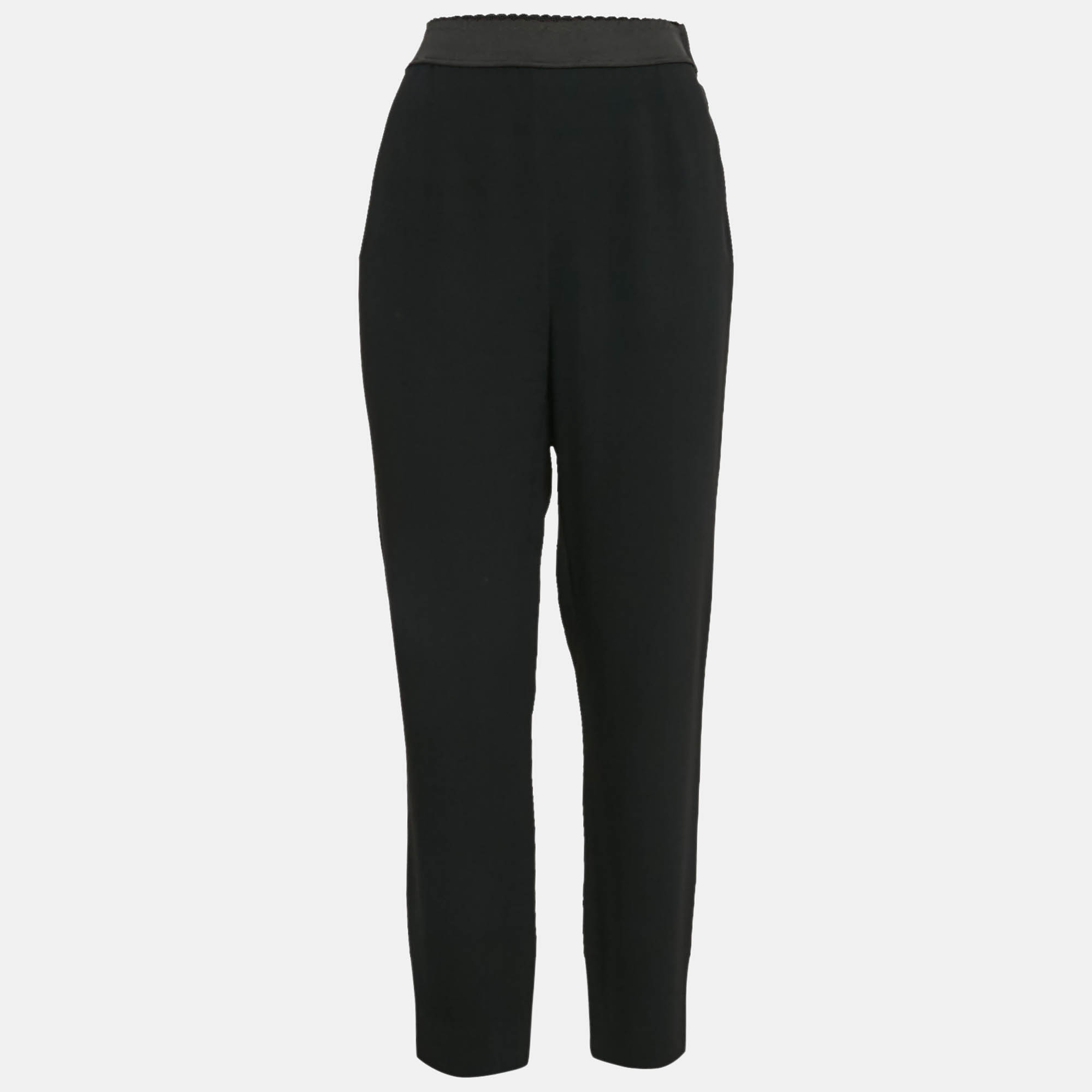 Dolce & Gabbana Black Stretch Crepe Skinny Pants L