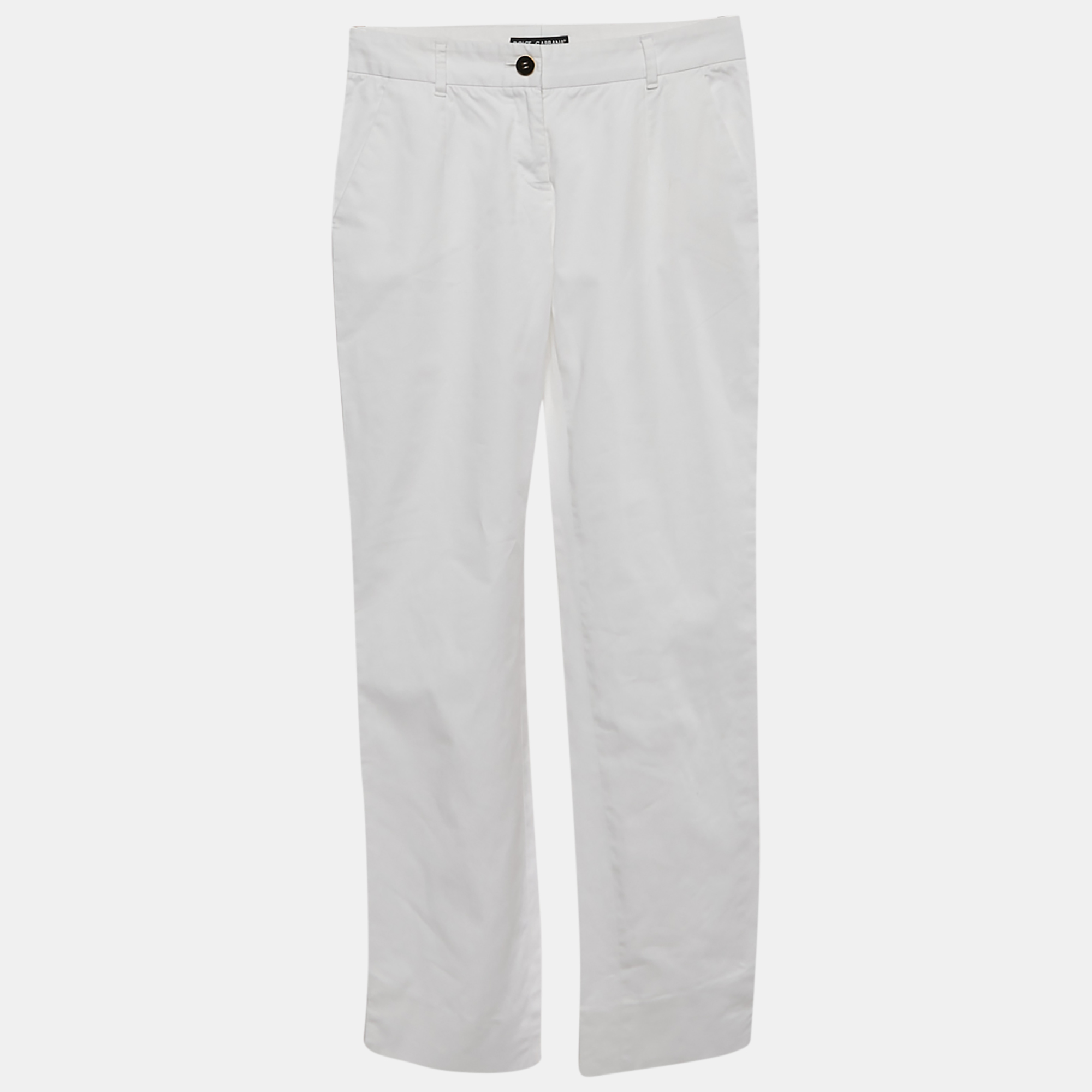 Dolce & Gabbana White Cotton Skinny Pants XS