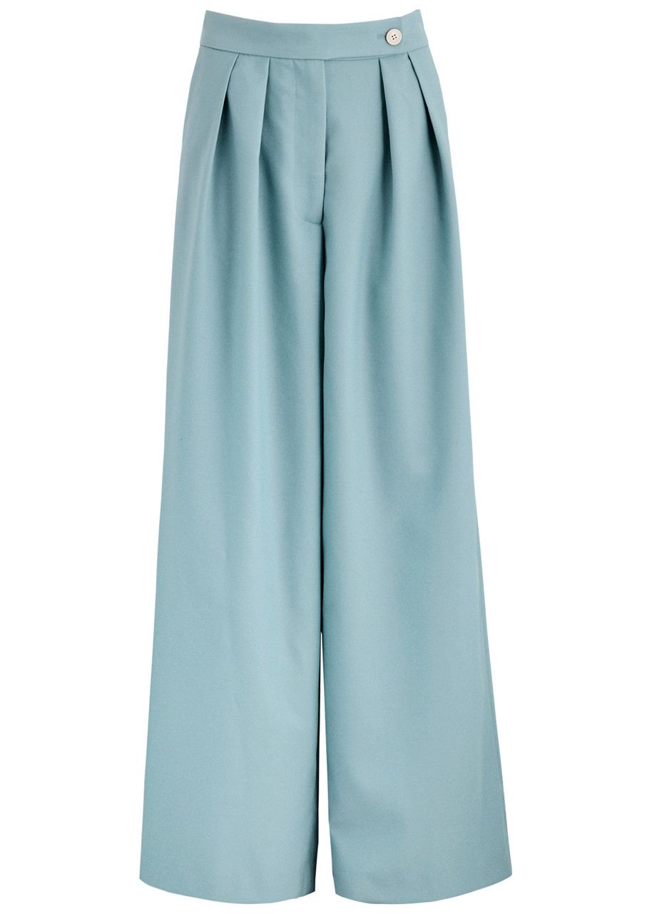 Dries Van Noten Pamplona Wide-leg Wool Trousers - Blue - 40 (UK12 / M)