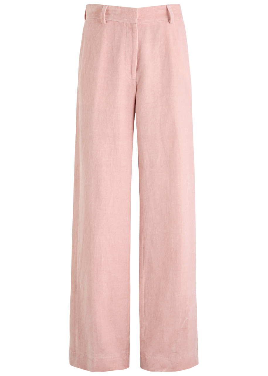 Dries Van Noten Paxy Wide-leg Velvet Trousers - Pink - 10 (UK10 / S)