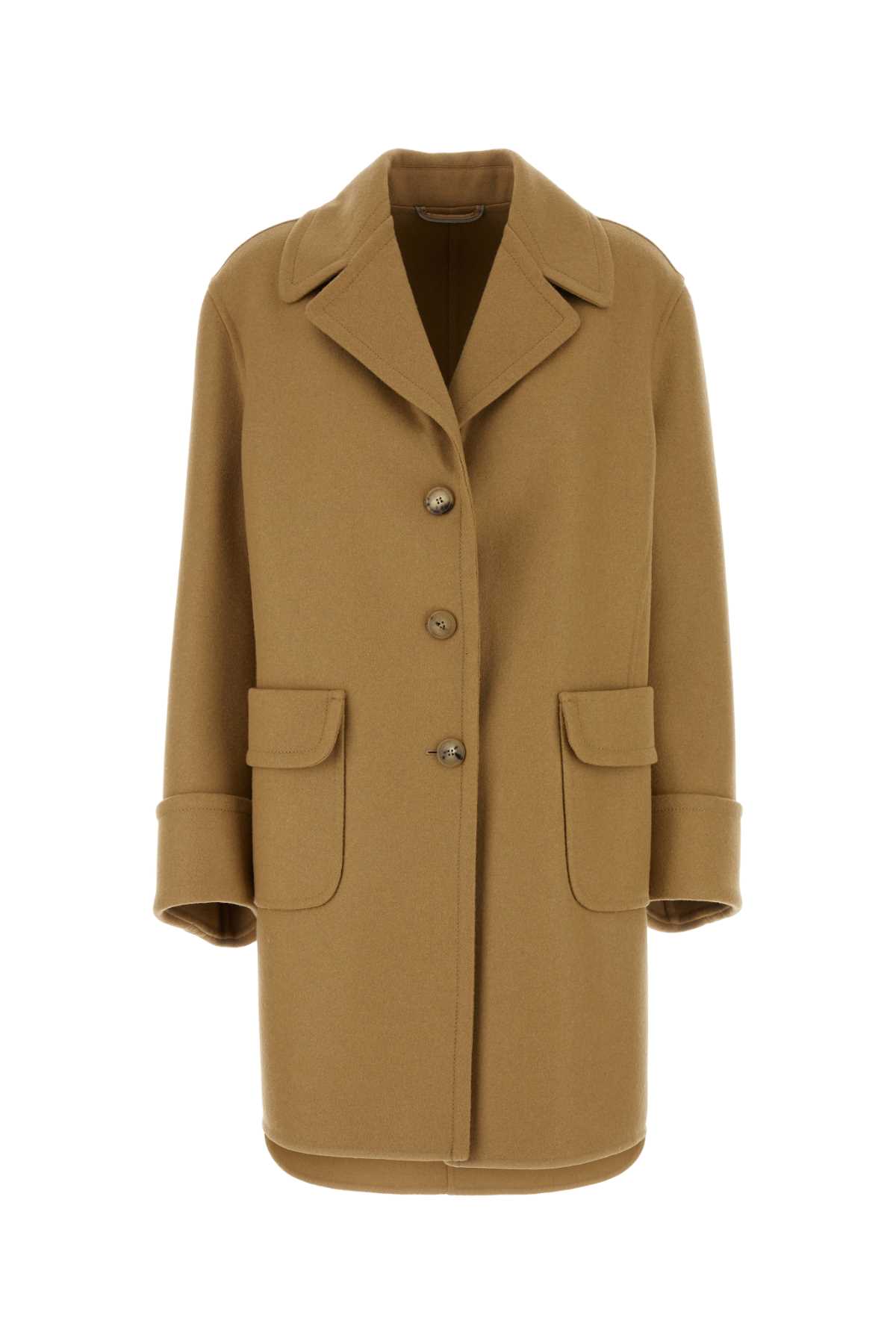 Ermanno Scervino Camel Wool Blend Coat