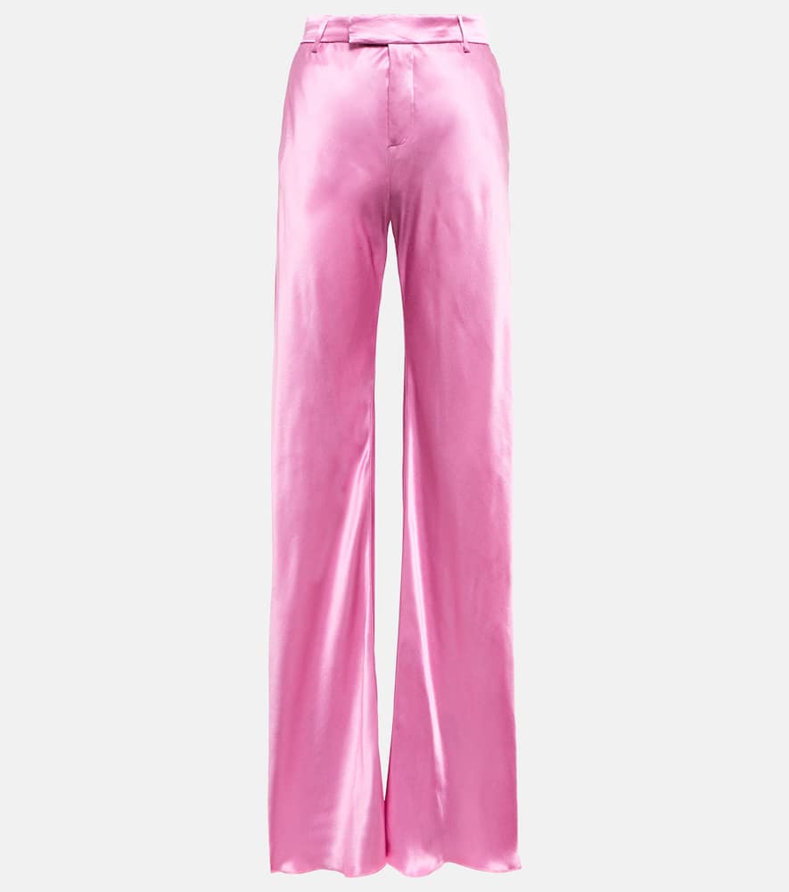 Etro High-rise wide-leg satin pants
