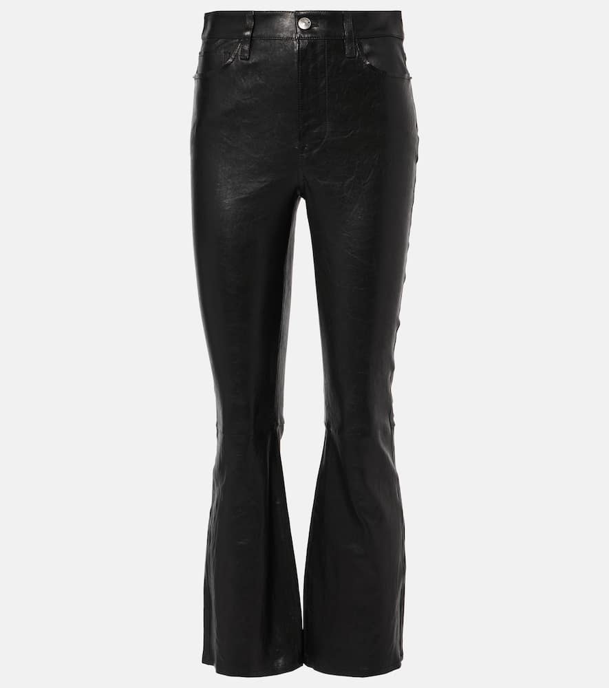 Frame Le Crop Mini Boot leather bootcut pants