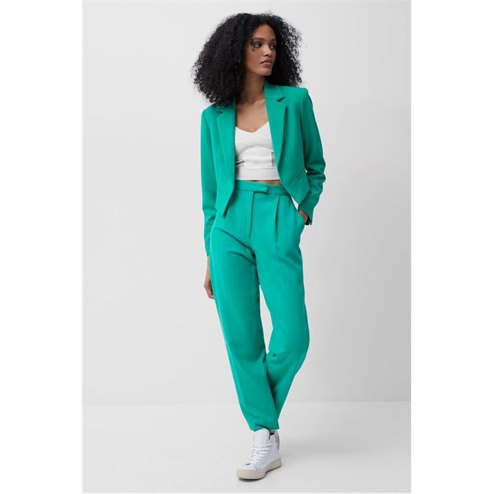 French Connection Indi Whisper Ruth Cropped Blazer - Green