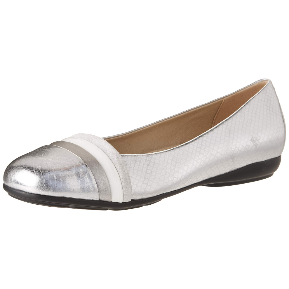 Geox Women's D Annytah A Ballet Flats Silver Silver White C0434 7