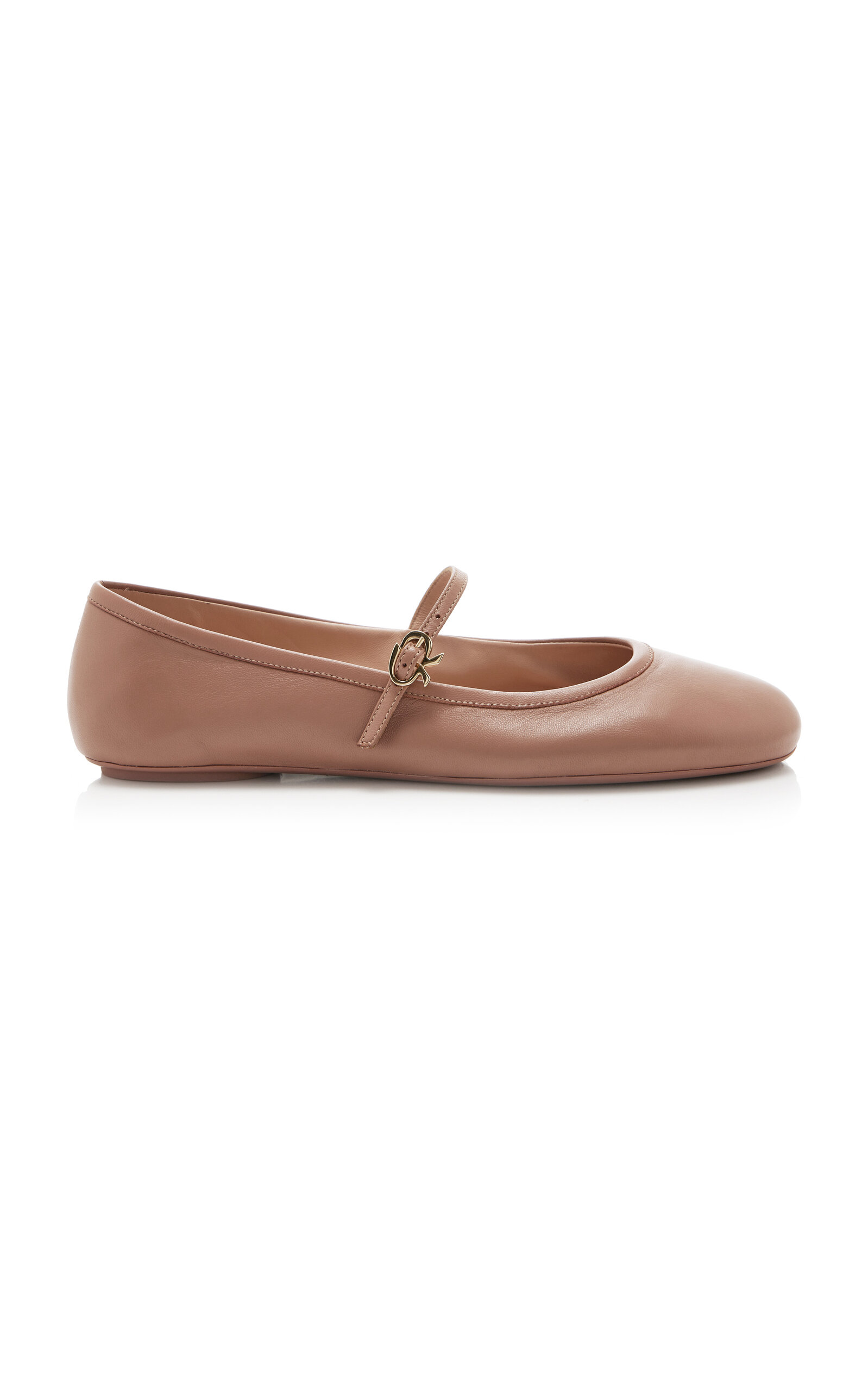 Gianvito Rossi - Carla Leather Ballet Flats - Nude - IT 36 - Moda Operandi