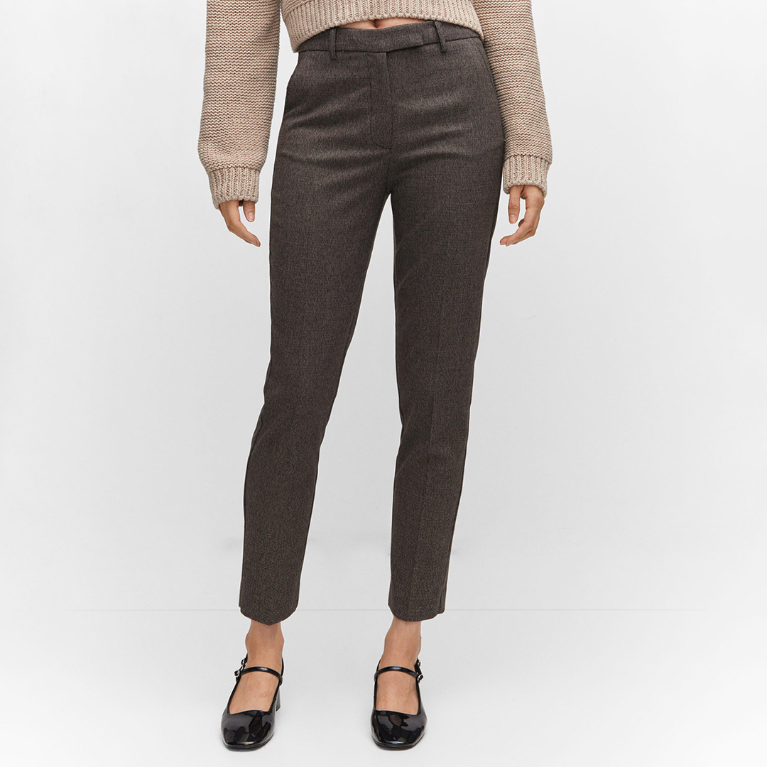 Grey Mid-Rise Skinny Trousers