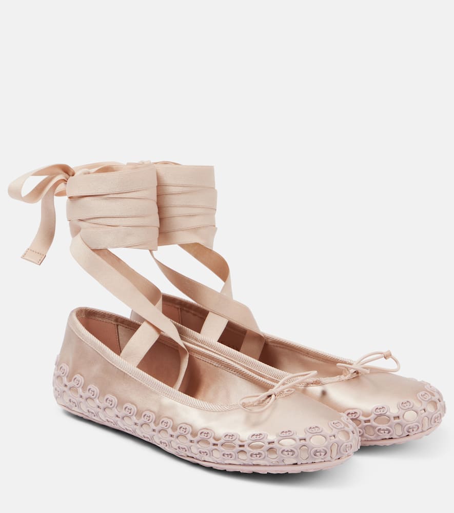 Gucci Gucci Cub3d satin ballet flats