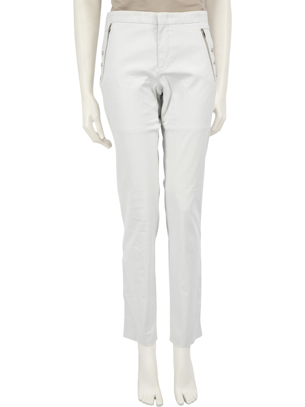 Gucci Light Blue Skinny Silver Hardware Trousers