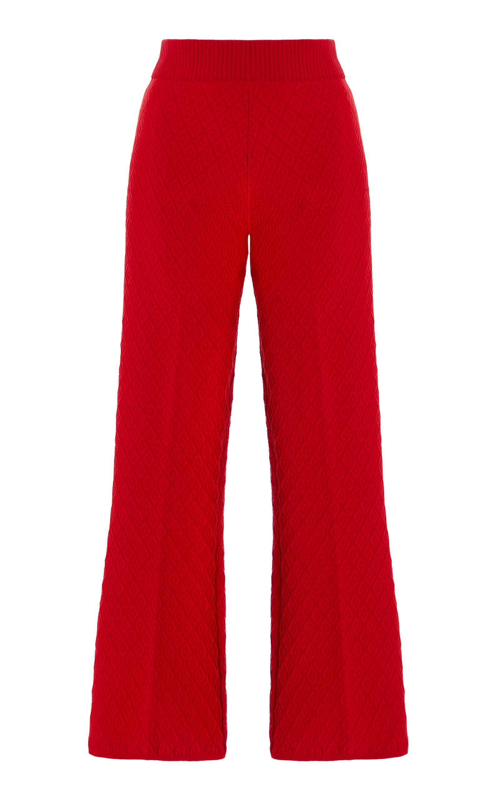 High Sport - Exclusive Harry Cotton-Blend Knit Cropped Wide-Leg Pants - Red - S - Moda Operandi