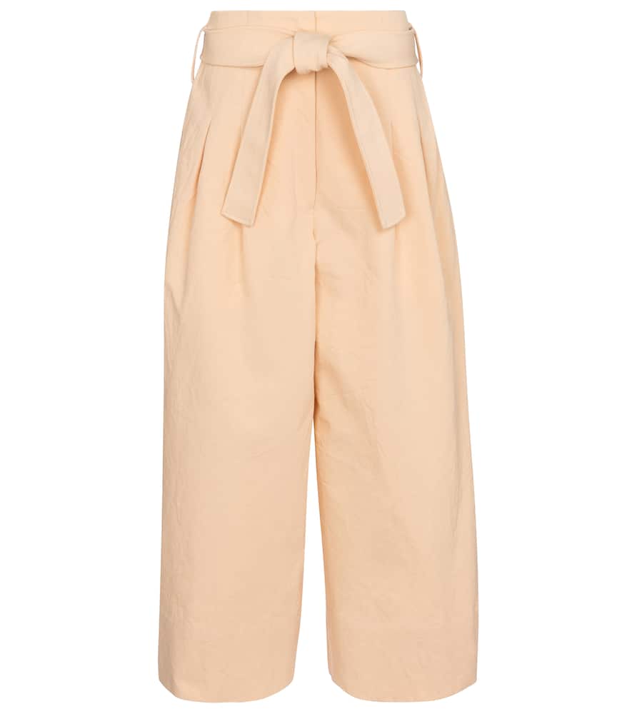 Jil Sander Belted cotton wide-leg pants