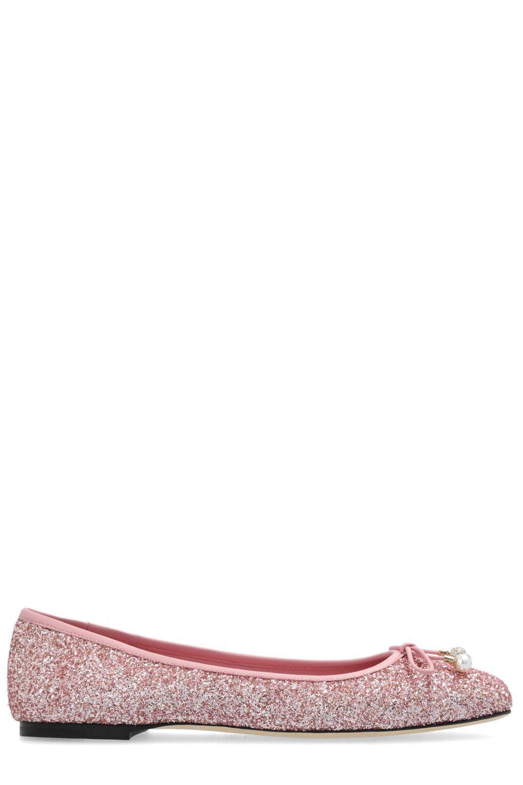 Jimmy Choo Elme Bow Detailed Ballet Flats